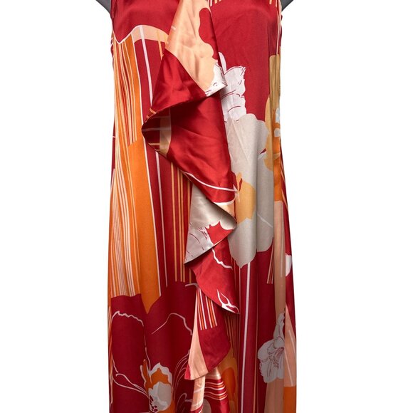 Ramy Brook Jeanette Women's Dress Halter V-Neck Cascading High Low Midi Size 4 - Picture 4 of 14